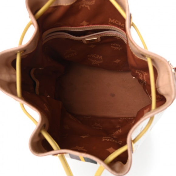 💎Authentic MCM Visetos stripe drawstring bucket bag💎 - Picture 6 of 17